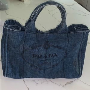 Prada denim tote